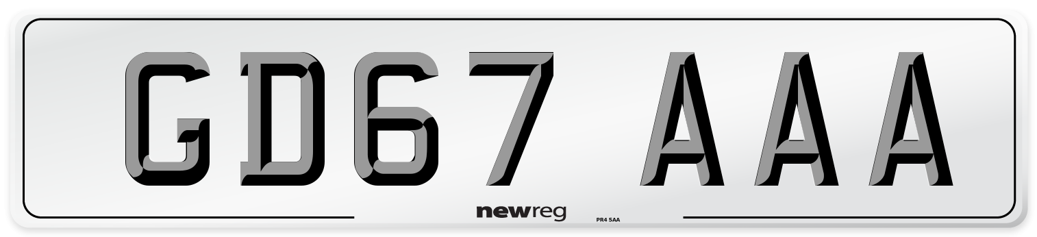 GD67 AAA Number Plate from New Reg